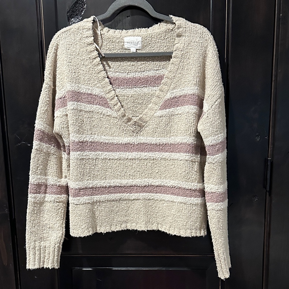 Pinque V Neck Sweater, Size Large